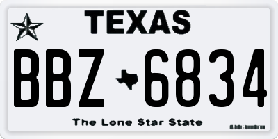 TX license plate BBZ6834
