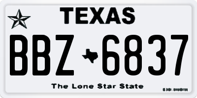 TX license plate BBZ6837
