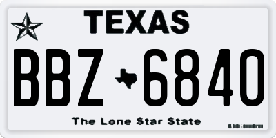 TX license plate BBZ6840