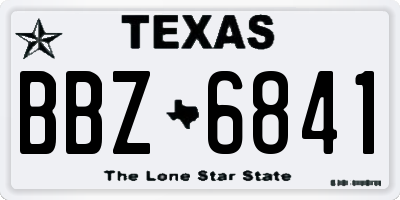 TX license plate BBZ6841