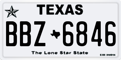 TX license plate BBZ6846