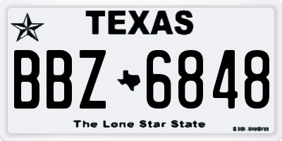 TX license plate BBZ6848