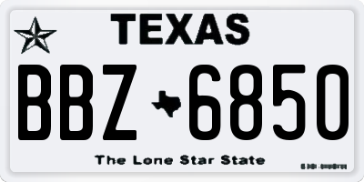TX license plate BBZ6850