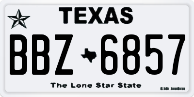 TX license plate BBZ6857