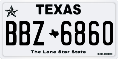 TX license plate BBZ6860