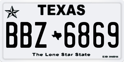 TX license plate BBZ6869