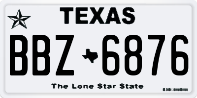 TX license plate BBZ6876