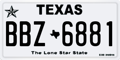 TX license plate BBZ6881