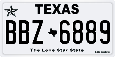 TX license plate BBZ6889