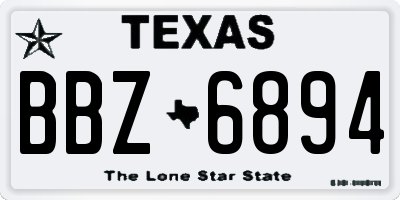 TX license plate BBZ6894