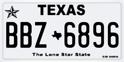 TX license plate BBZ6896