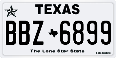TX license plate BBZ6899