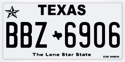 TX license plate BBZ6906