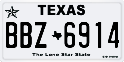 TX license plate BBZ6914