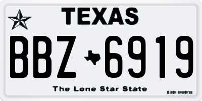 TX license plate BBZ6919