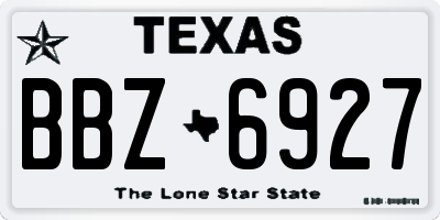 TX license plate BBZ6927