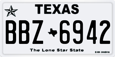 TX license plate BBZ6942