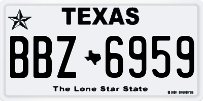 TX license plate BBZ6959