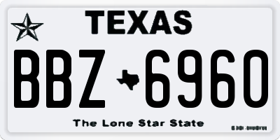 TX license plate BBZ6960