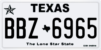 TX license plate BBZ6965