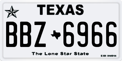 TX license plate BBZ6966