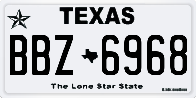 TX license plate BBZ6968