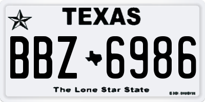 TX license plate BBZ6986