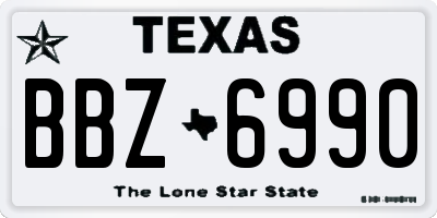 TX license plate BBZ6990