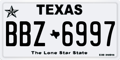 TX license plate BBZ6997