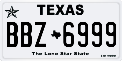 TX license plate BBZ6999