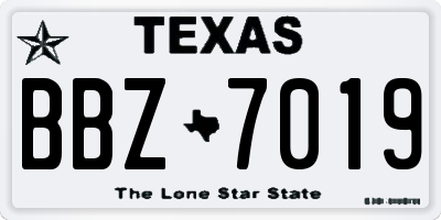 TX license plate BBZ7019