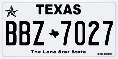 TX license plate BBZ7027