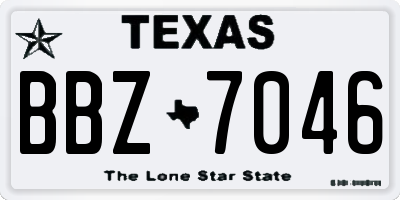 TX license plate BBZ7046