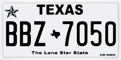 TX license plate BBZ7050