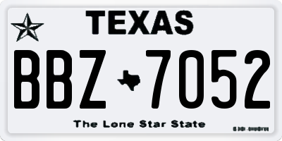 TX license plate BBZ7052