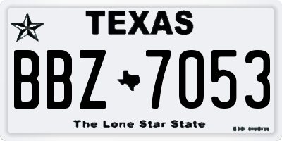 TX license plate BBZ7053