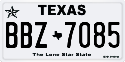 TX license plate BBZ7085