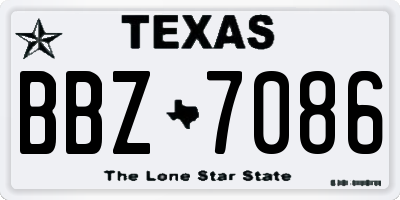 TX license plate BBZ7086