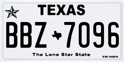 TX license plate BBZ7096