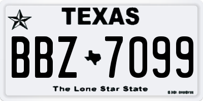 TX license plate BBZ7099