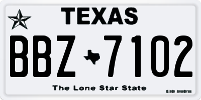 TX license plate BBZ7102