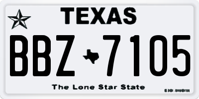 TX license plate BBZ7105
