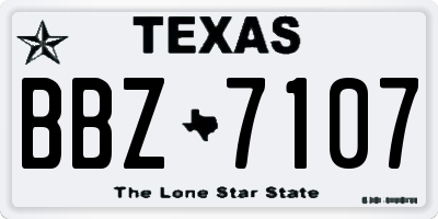 TX license plate BBZ7107