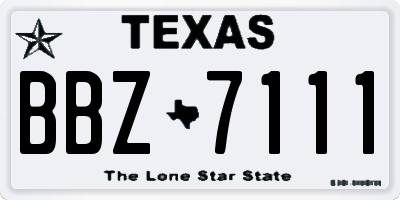 TX license plate BBZ7111