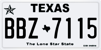 TX license plate BBZ7115