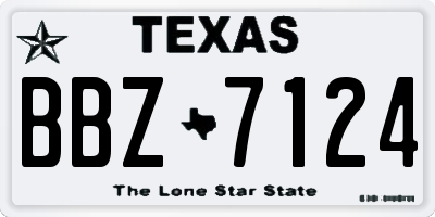 TX license plate BBZ7124