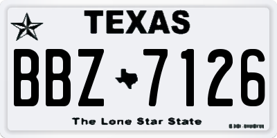 TX license plate BBZ7126