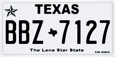 TX license plate BBZ7127