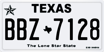 TX license plate BBZ7128