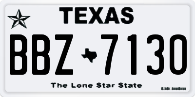 TX license plate BBZ7130